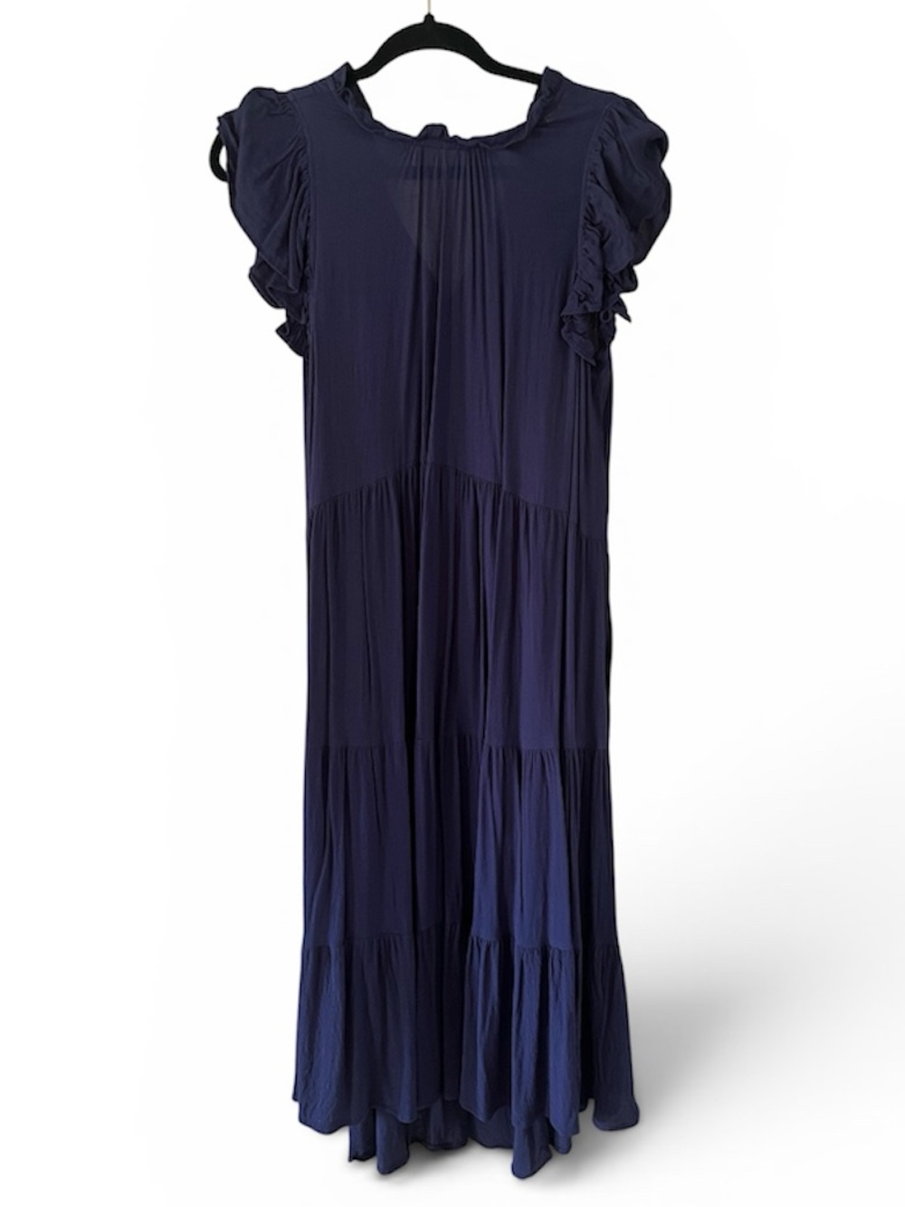 Women's Navy Ruffle Tiered Dress - Brand